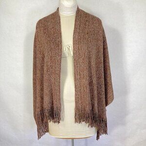 Soft Brown And Silver Metallic Reversible Animal Print Scarf Mob Wife Bold